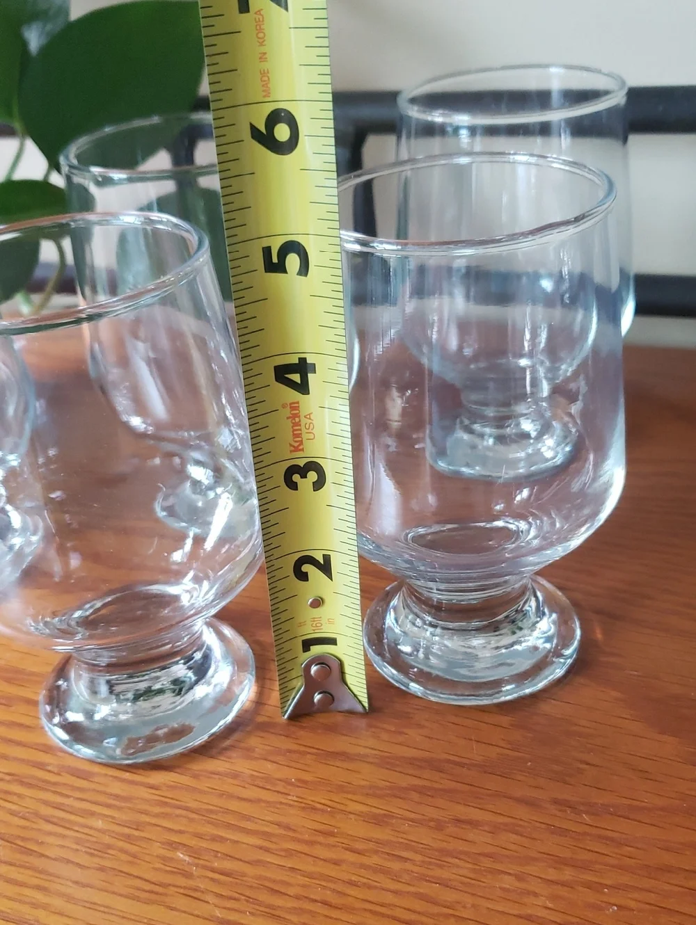 Elegant Clear Footed Glass Goblet Set- (Set Of 5) - 8 Oz. Each
